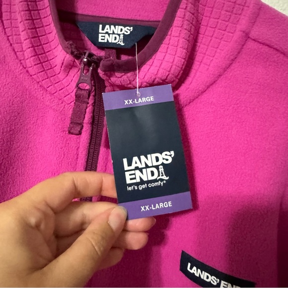Land’s End Grid Fleece Fuchsia Zippered Jacket—XXL - Picture 7 of 11